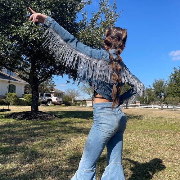 Fringe bling Jean jacket - Picture 2 of 4